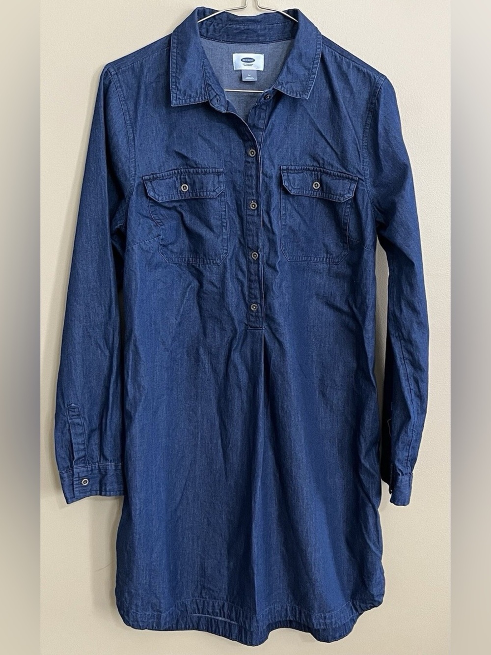 Old Navy Dark Blue Denim Shirt Dress